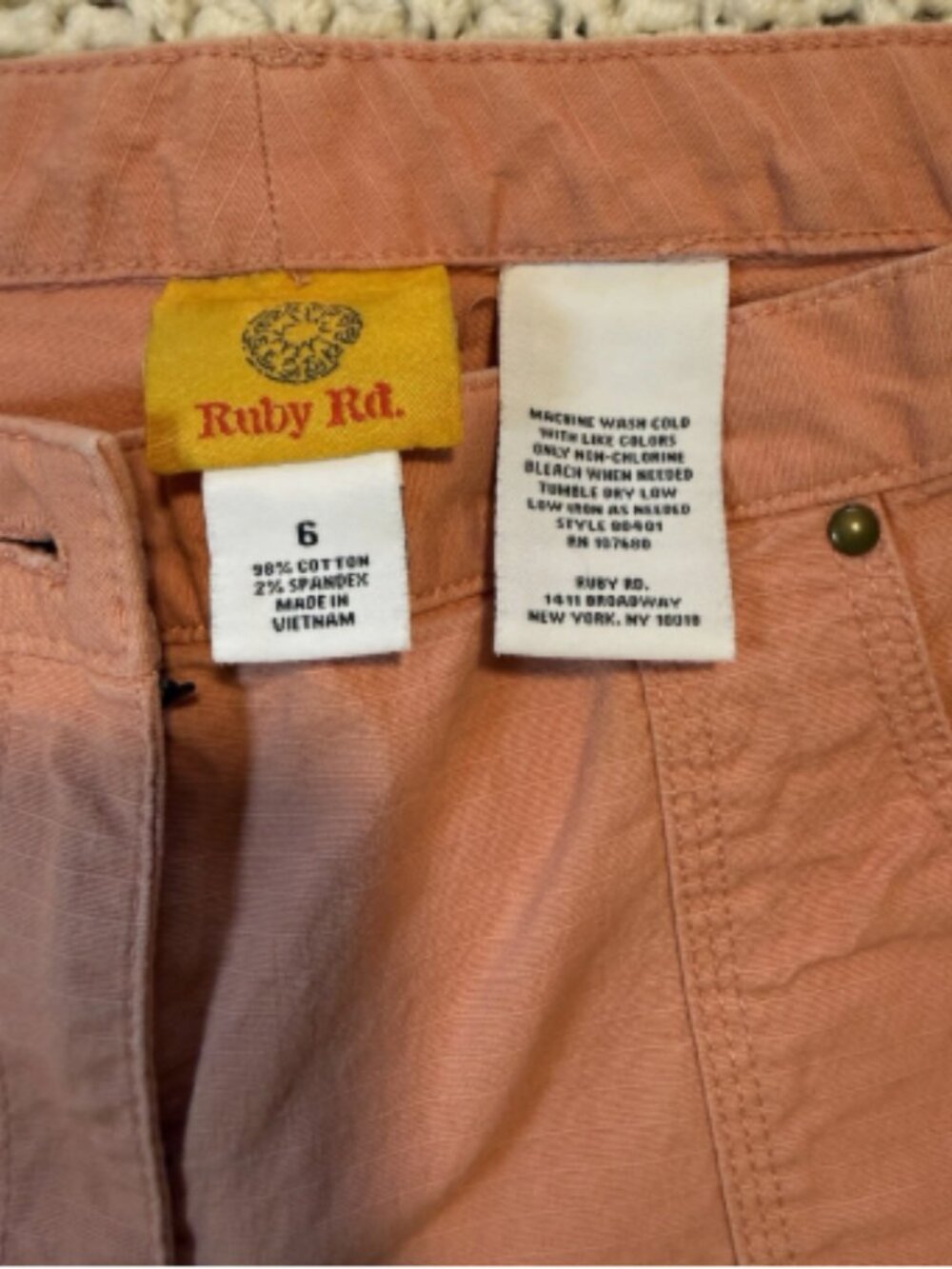 Ruby Rd orange crop pants size 6 - Picture 10 of 10